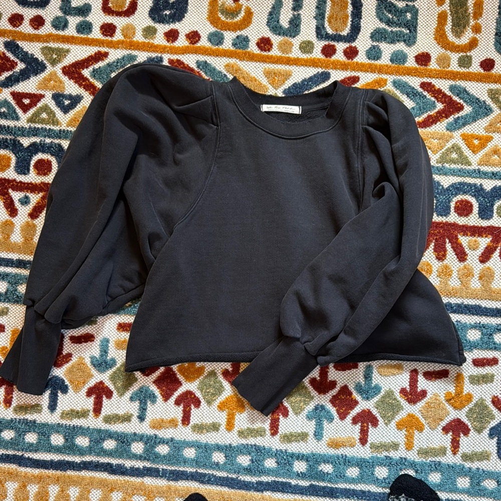 Black Puff Sleeve Sweatshirt